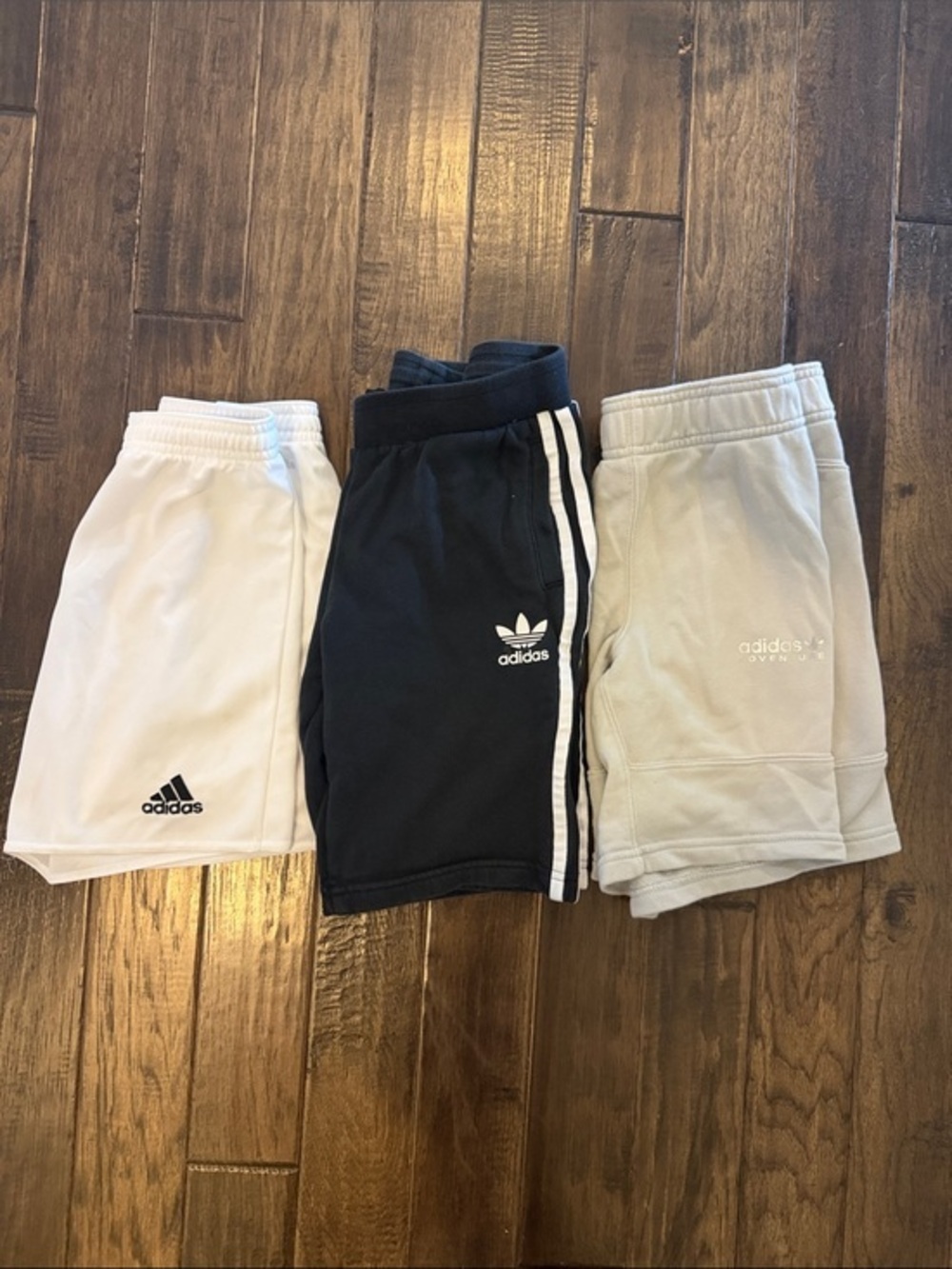 Adidas Kids Shorts Size S Black, White & Light Gray - Bundle of 3